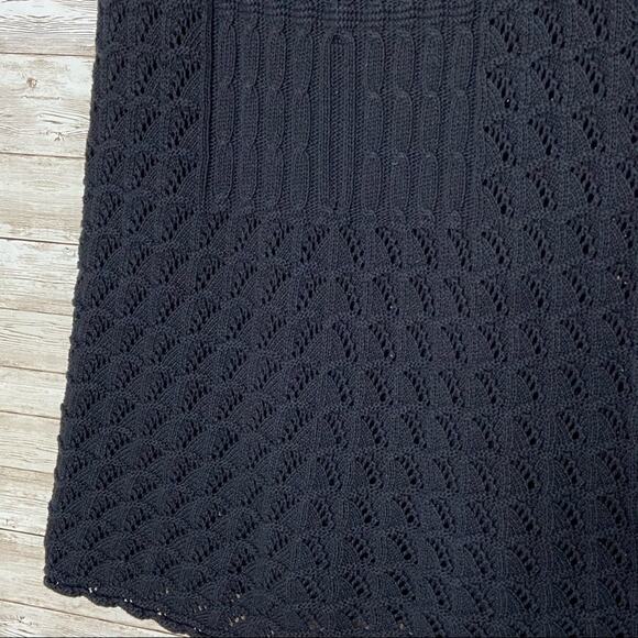 Trina Turk Pointelle Knit Tank Top Black Sweater Neutral Resort Work Size XS - Picture 7 of 10